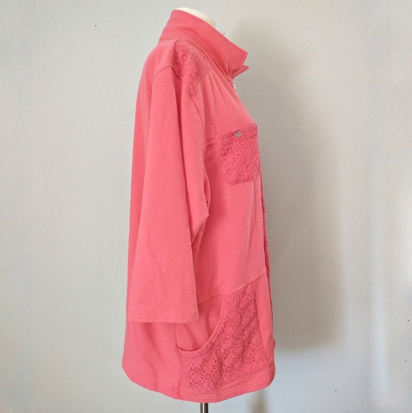 ONQUE Casuals Knit Jacket Zip Front 2X Sweatshirt - Picture 5 of 9